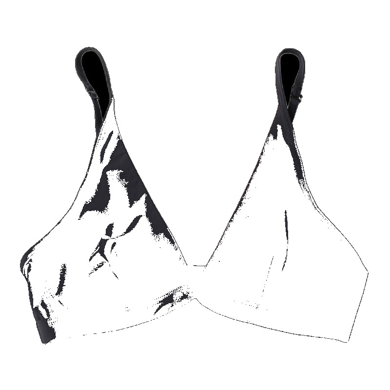 European and American comfortable thin section without steel ring French triangle cup glossy bra big chest small bikini ladies underwear underwear