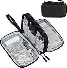FYY Travel Cable Organizer Pouch Electronic Accessories Carry Case Portable Waterproof Double Layers All-in-One Storage Bag for Cord, Charger, Phone, Earphone Black (One Size)