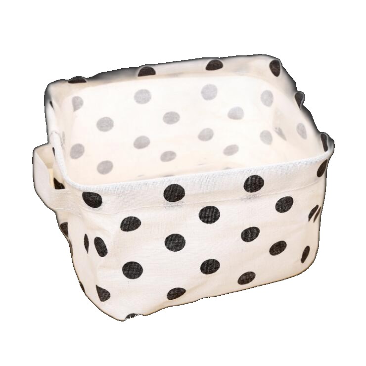 Fabric cotton and linen storage small square box desktop miscellaneous basket organization portable basket (One Size)