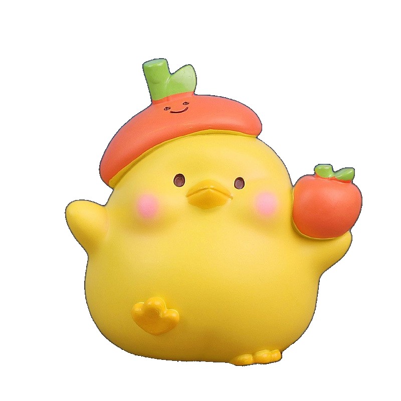 Factory wholesale Q version cartoon doll cute chicken party car home decoration ornaments office desktop decorations decorations (One Size)