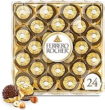 Ferrero Rocher, Premium Milk Chocolate Hazelnut, Individually Wrapped Chocolate Gift Box, 24 Count, 10.6 oz (One Size)