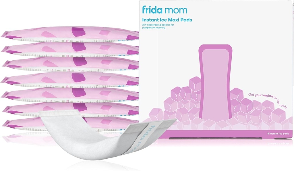 Frida Mom 2-in-1 Postpartum Pads, Absorbent Perineal Ice Maxi Pads, Instant Cold Therapy Packs and Maternity Pad in One (One Size)