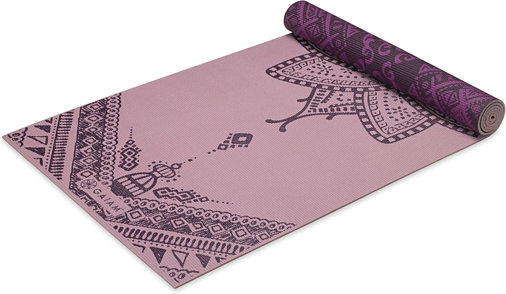 Gaiam Yoga Mat - Premium 6mm Print Reversible Extra Thick Non Slip Exercise & Fitness Mat for All Types of Yoga, Pilates & Floor Workouts (68" x 24" x 6mm Thick) (One Size)