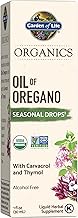 Garden of Life Organics Oil of Oregano Seasonal Drops 1fl oz (30 mL) Liquid, Concentrated Plant Based Immune Support - Alcohol-Free, Organic, Non-GMO, Vegan & Gluten Free Herbal Supplements (One Size)