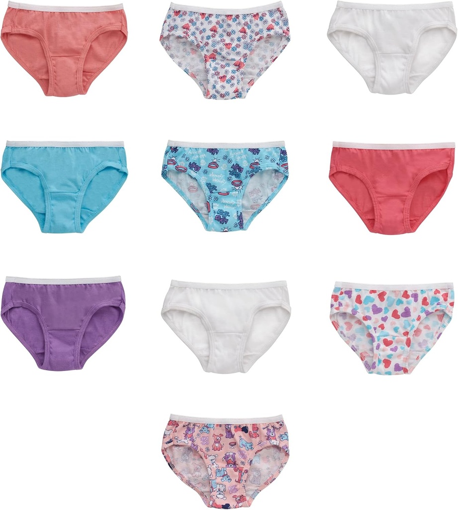 Girls' Hanes Girls' 20-pack Tagless Cotton Brief Panties (One Size)