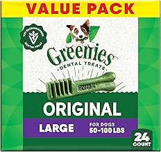 Greenies Veterinarian-Recommended Natural Dental Dog Treats, Large Size, Original Flavor, 36 oz. Pack, 24 Count (One Size)
