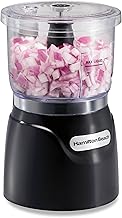 Hamilton Beach Electric Vegetable Chopper & Mini Food Processor, 3-Cup, 350 Watts, for Dicing, Mincing, and Puree, Black (72850) (One Size)