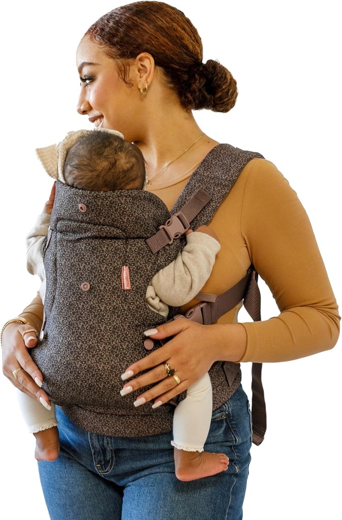 Infantino Flip 4-in-1 Convertible Baby Carrier, Adjustable, Ergonomic Babywearing, Registry Essential, Baby Carrier for Newborn to Toddler, Leopard (One Size)