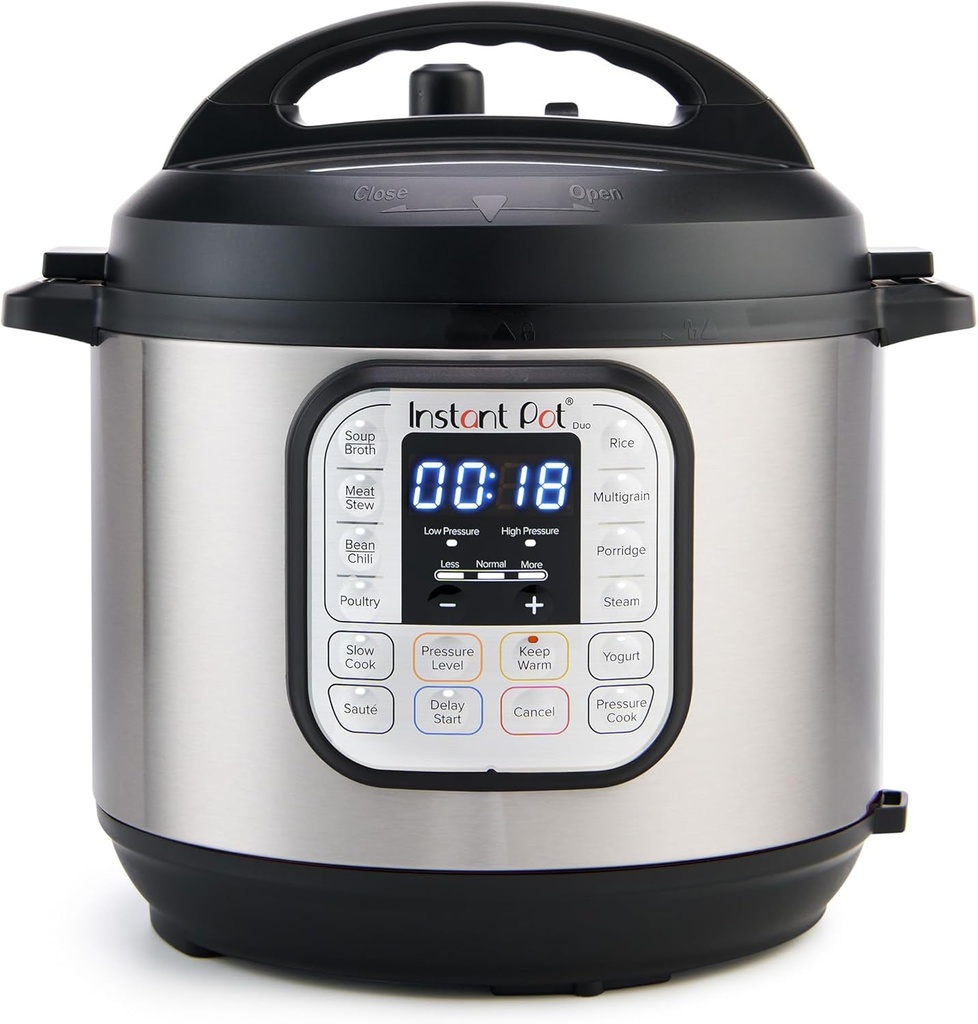 Instant Pot Duo 7-in-1 Electric Pressure Cooker, Slow Cooker, Rice, Steamer, Sauté, Yogurt Maker, Warmer & Sterilizer, Includes App With Over 800 Recipes, Stainless Steel, 6 Quart (One Size)