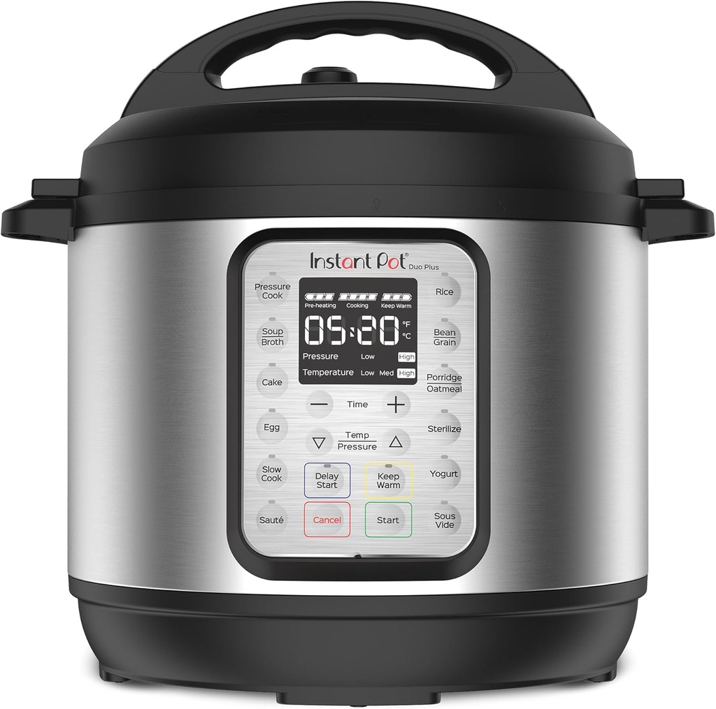 Instant Pot Duo Plus 9-in-1 Multicooker, Pressure Cooker, Slow Cook, Rice Maker, Steamer, Sauté, Yogurt, Warmer & Sterilizer, Includes App with Over 800 Recipes, Stainless Steel, 6 Quarts (One Size)