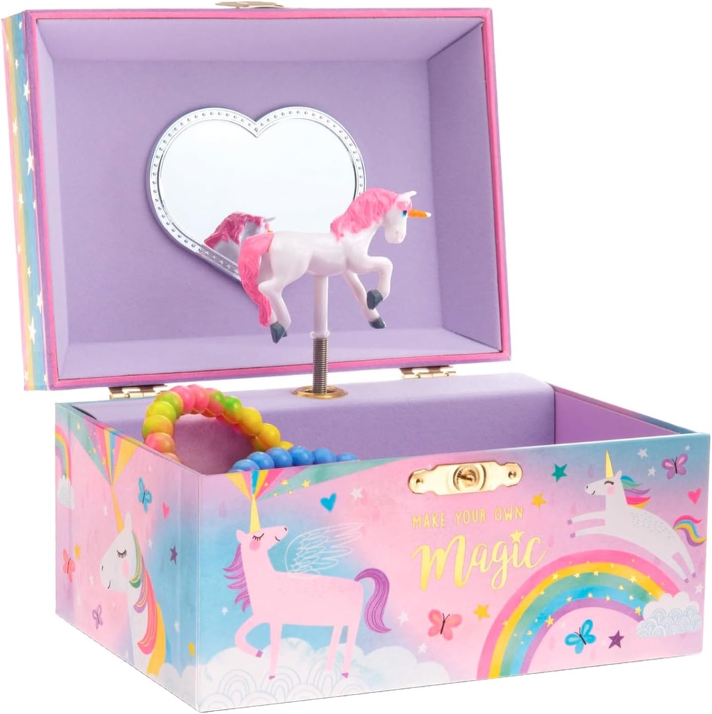 Jewelkeeper Jewelry Box for Girls, Cotton Candy Unicorn Musical Jewelry Boxes, The Beautiful Dreamer Tune and Spinning Unicorn Doll, Toys for Girls (One Size)
