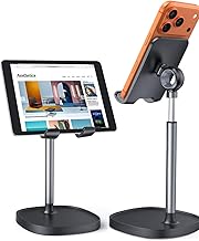 LISEN Cell Phone Stand Phone Holder for Desk Office Decor, Office Desk Accessories Women PC Gaming Essentials iPhone Stand Gadgets Men Gift for Father Fit OtterBox Case Switch iPad Air Tablet 4-10 in (One Size)