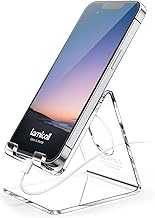 手机配件 lamicall cell phone stand desk accessories - clear office cell phone holder acrylic phone stand desktop acrylic office desk decor accessories suitable for iphone 4-8 phone gifts (One Size)