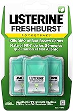 Listerine Freshburst Pocketpaks Portable Breath Strips, Dissolving Breath Freshener Strips Kill 99% of Germs that Cause Bad Breath, Portable for On-the-Go, Minty Flavor, 3 x 24-strips (One Size)