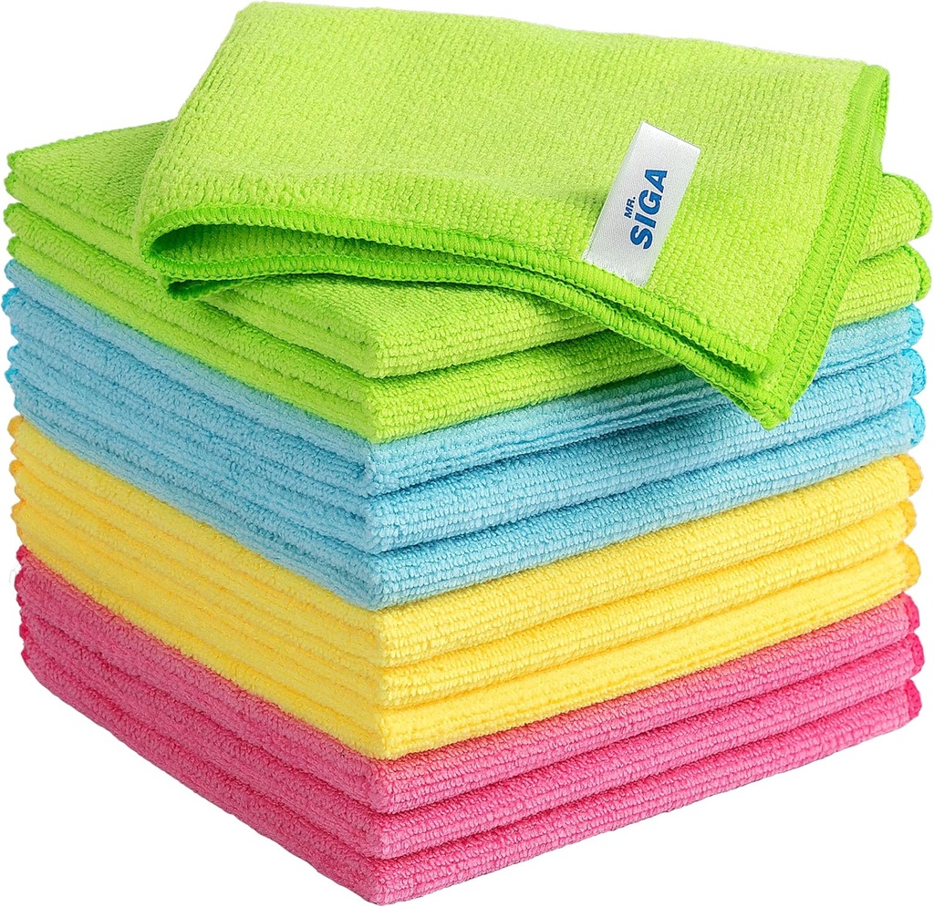 MR.SIGA Microfiber Cleaning Cloth,Pack of 12,Size:12.6" x 12.6" (One Size)