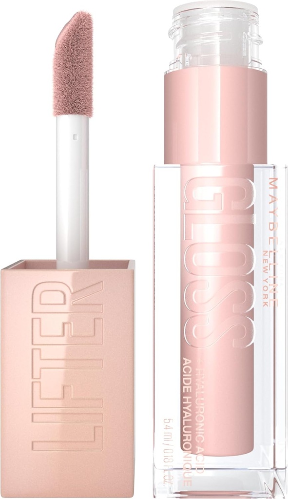 Maybelline Lifter Gloss, Hydrating Lip Gloss with Hyaluronic Acid, Ice, Pink Neutral, 0.18 Ounce (One Size)