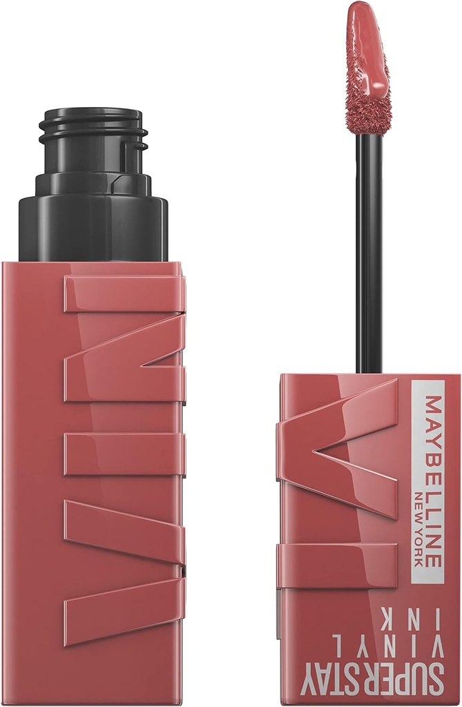 Maybelline Super Stay Vinyl Ink Longwear No-Budge Liquid Lipcolor Makeup, Highly Pigmented Color and Instant Shine, Cheeky, Rose Nude Lipstick, 0.14 fl oz, 1 Count (One Size)