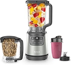 Ninja BlendPro Kitchen System | 72 oz* Full-Size Blender, 5-Cup Food Processor & 18 oz To-Go Cup | Total Crushing Tech, Presets for Smoothies, Ice Crush, Purees & Extracts | 1200 Watt | Beige | BO402 (One Size)
