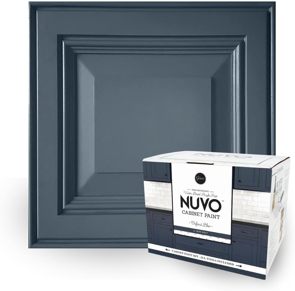 Nuvo Oxford Blue Cabinet Makeover Kit - Easy DIY 7-Piece Set, Regal Navy, Long-Lasting Finish (One Size)