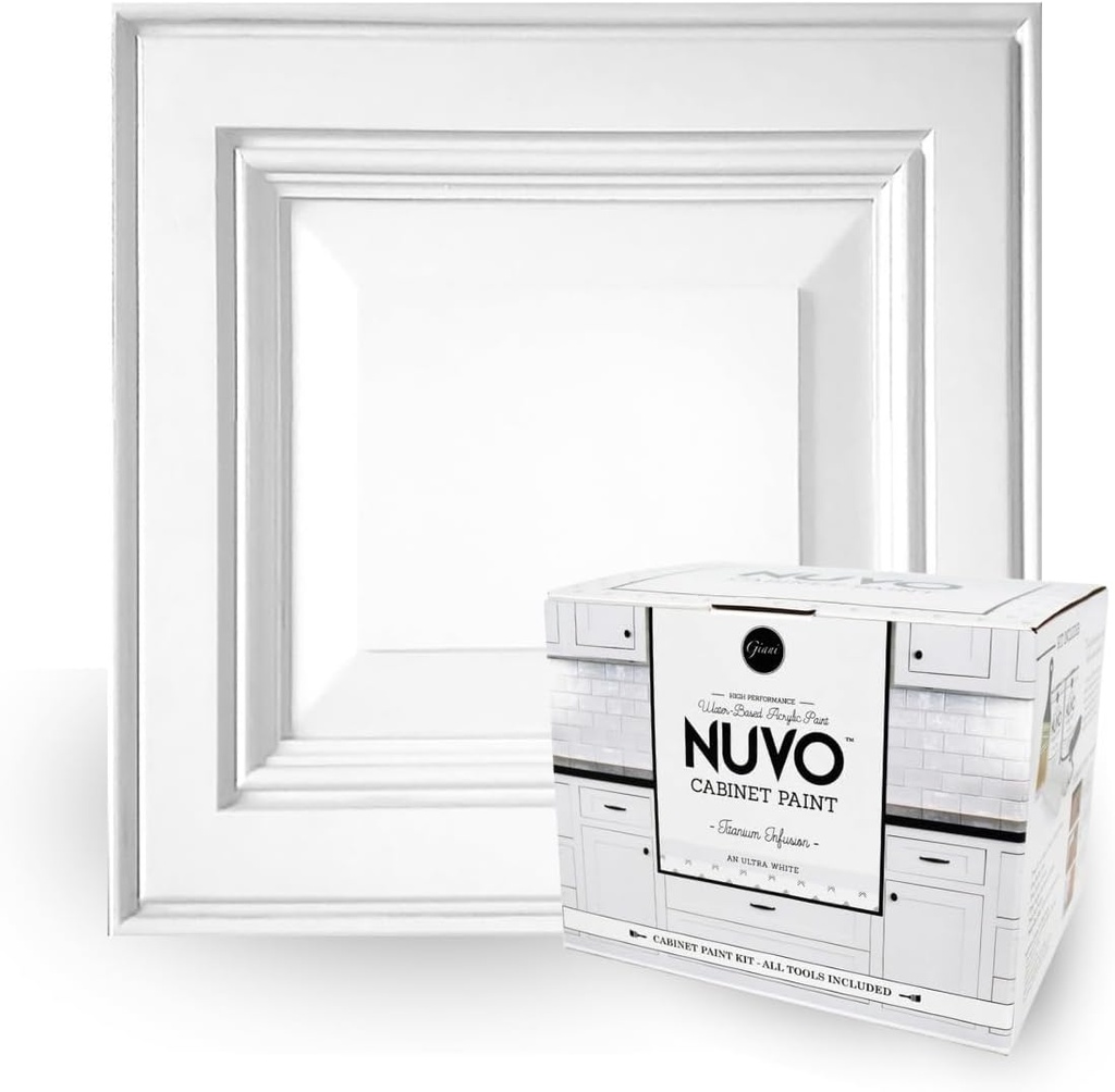Nuvo Titanium Infusion Cabinet Makeover Kit - Easy DIY 7-Piece Set, Brilliant White, Long-Lasting Finish (One Size)