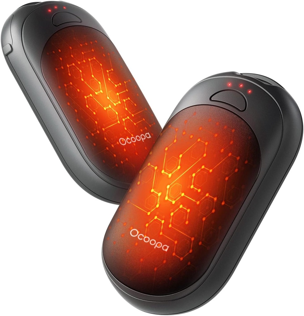 OCOOPA Magnetic Hand Warmers Rechargeable 2 Pack, UL Safety Heat 100-126°F, 3-Settings, Pocket-Sized, Max. 8 Hrs Long Lasting,Great for Raynauds, Golf, Hunting, Camping, Gifts for Men Women, UT3 Lite (One Size)