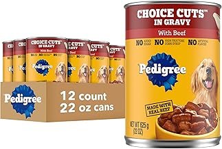 Pedigree Choice Cuts In Gravy Adult Canned Soft Wet Dog Food With Beef, 22 oz. Cans (12 Count, Pack of 1) (One Size)