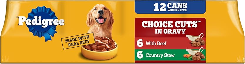 Pedigree Choice Cuts in Gravy Adult Canned Soft Wet Dog Food, Beef & Country Stew, 13.2 oz. Cans (12 Count, Pack of 1) (One Size)