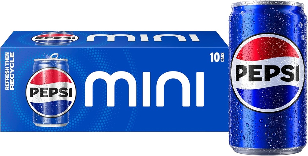 Pepsi Soda, 7.5 Ounce Mini Cans, (10 Pack) (Packaging May Vary) (One Size)