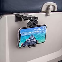 Perilogics Universal in Flight Airplane Phone Holder Mount. Hands Free Viewing with Multi-Directional Dual 360 Degree Rotation. Pocket Size Must Have Airplane Travel Essential Accessory for Flying (One Size)