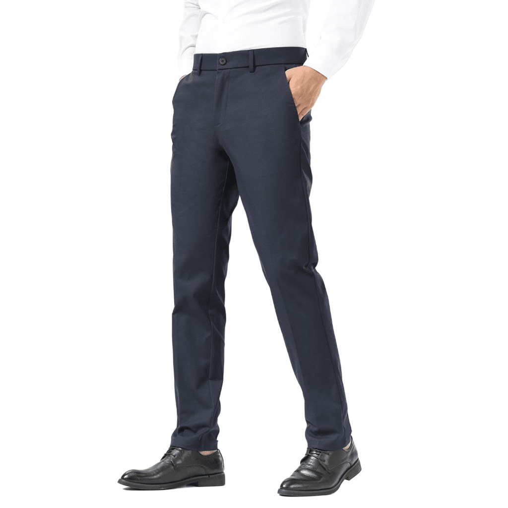 Plaid&Plain Navy Blue Men's Dress Pants