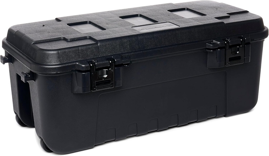 Plano Sportsman Trunk with Wheels, Black, 108-Quart, Lockable Storage Box, Rolling Sportsman Trunk, Hunting Gear and Ammunition Bin, Heavy-Duty Containers for Camping, Large (One Size)