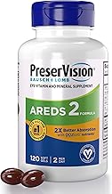 PreserVision AREDS 2 Eye Vitamin & Mineral Supplement with OCUSorb, 120 Vegan Soft Gels, Contains Lutein, Zeaxanthin, Vitamin C & E, Zinc, & Copper, Eye Health Supplements for Adults (One Size)