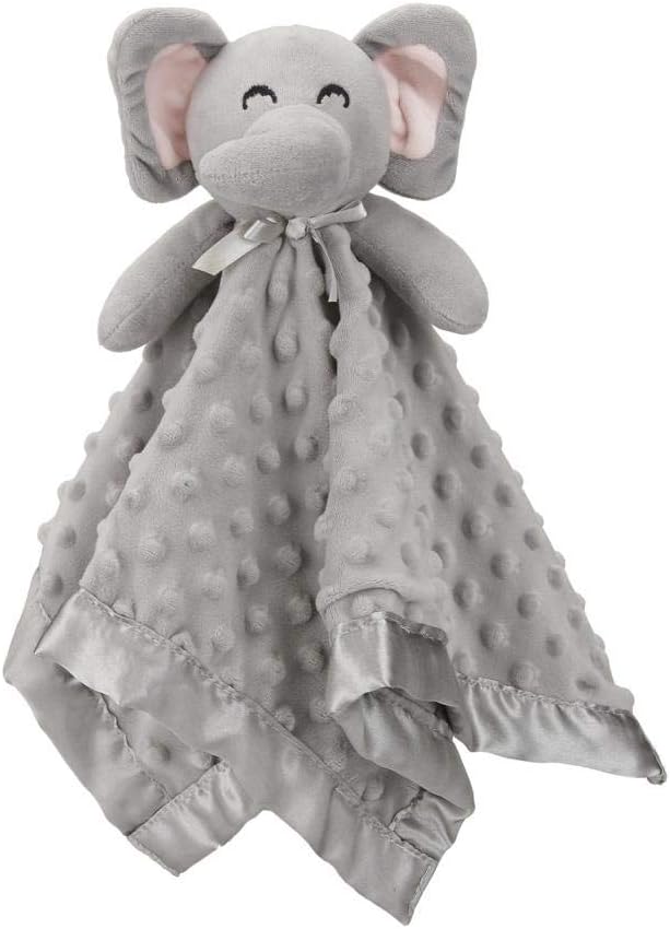 Pro Goleem Elephant Security Blanket, Soft Lovey Unisex Lovie Baby Gifts for Boys and Girls Snuggle Toy Stuffed Animal Newborn Essentials and Items Grey 16 Inch (One Size)