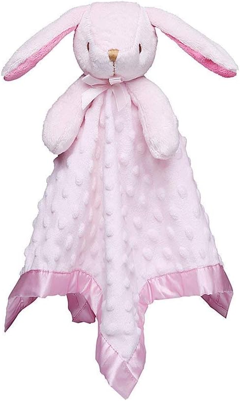 Pro Goleem Loveys for Babies Bunny Security Blanket Baby Girl Gifts Newborn Soft Pink Lovie for Infant and Toddler Snuggle Toy Stuffed Animal, Pink 16 Inch (One Size)