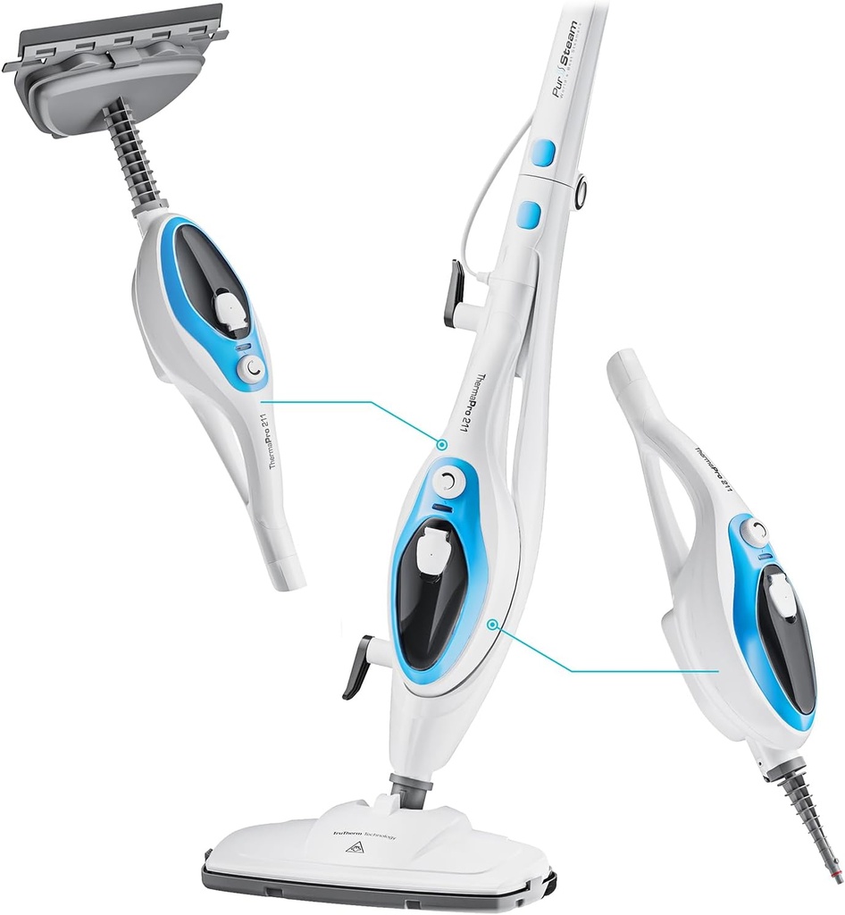 PurSteam 10-in-1 Steam Mop, Floor Steamer with Detachable Handheld Steam Cleaner for Tile, Hardwood Floors (One Size)
