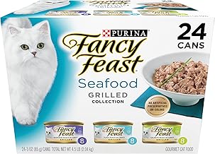 Purina Fancy Feast Grilled Wet Cat Food Seafood Collection in Wet Cat Food Variety Pack - (Pack of 24) 3 oz. Cans (One Size)
