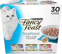 Purina Fancy Feast Grilled Wet Cat Food Seafood Collection in Wet Cat Food Variety Pack - (Pack of 30) 3 oz. Cans (One Size)