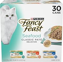 Purina Fancy Feast Seafood Classic Pate Collection Grain Free Wet Cat Food Variety Pack - (Pack of 30) 3 oz. Cans (One Size)