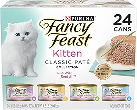 Purina Fancy Feast Tender Ocean Whitefish, Turkey, Chicken and Salmon Feasts Wet Kitten Food Variety Pack - (Pack of 24) 3 oz. Boxes (One Size)