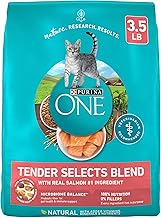 Purina ONE Natural Dry Cat Food, Tender Selects Blend With Real Salmon - 3.5 lb. Bag (One Size)