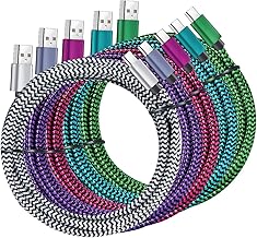 QQLIKE USB Type c Cable, 5 Pack (6FT) Nylon Braided USB C Cables 3A Fast Charging Charger for Samsung Galaxy S9/S8 Note8/9 20 10 S21 S20 S10 Plus C Cord (One Size)