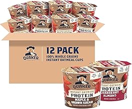 Quaker Instant Oatmeal Express Cups, 10g Protein 2 Flavor Variety Pack, (Pack of 12) (One Size)