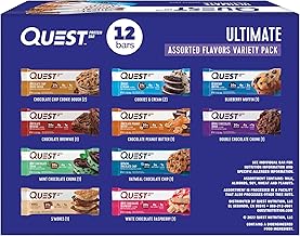 Quest Nutrition Ultimate Variety Pack Protein Bars, High Protein, Low Carb, Gluten Free, Keto Friendly, 12 Count (One Size)