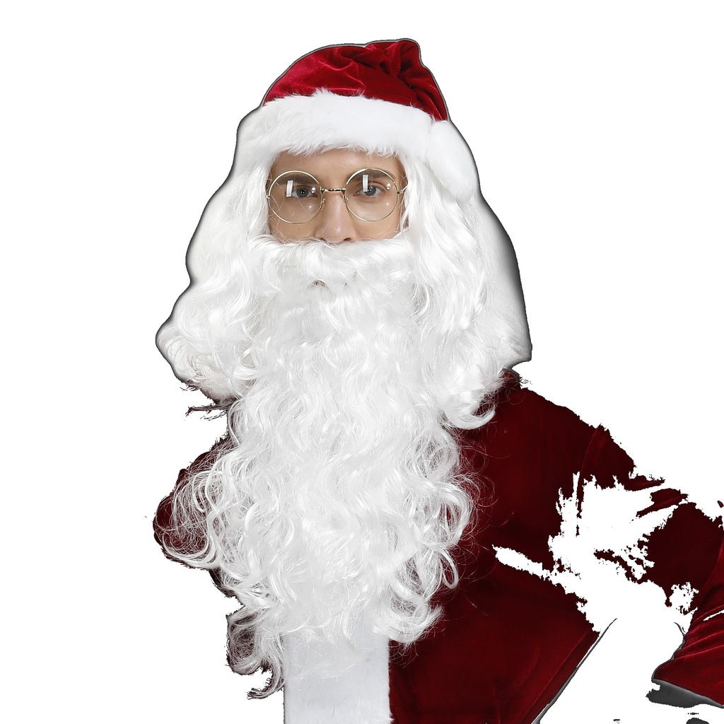 Santa beard wig set cos white Christmas grandpa wig