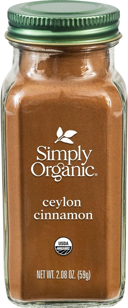 Simply Organic Ceylon Ground Cinnamon, 2.08 Ounce, Non-GMO Organic Cinnamon Powder (One Size)