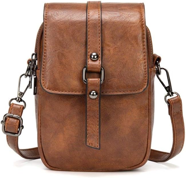 Small Leather Crossbody Bag for Women with Guitar Strap Mini Crossover Bags & Shoulder Purses with 2 Card Slots (One Size)