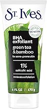St. Ives Blackhead Clearing Face Scrub, Clears Blackheads & Unclogs Pores, Green Tea & Bamboo, Salicylic Acid Acne Treatment Facial Scrub, Moderate Exfoliator Skin Care with Natural Exfoliants 6 oz (One Size)