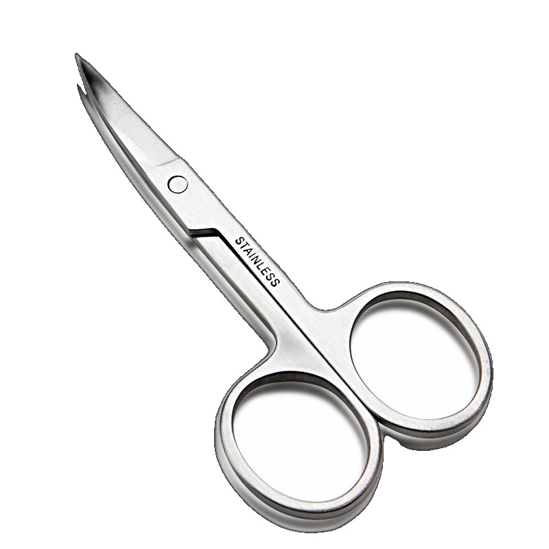 Stainless steel eyebrow trimming scissors elbow makeup small mini nose hair trimmer scissors (One Size)