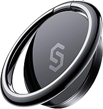 Syncwire Cell Phone Ring Holder Stand, 360 Degree Rotation Finger Ring Kickstand Polished Metal Phone Grip for Magnetic Car Mount (One Size)