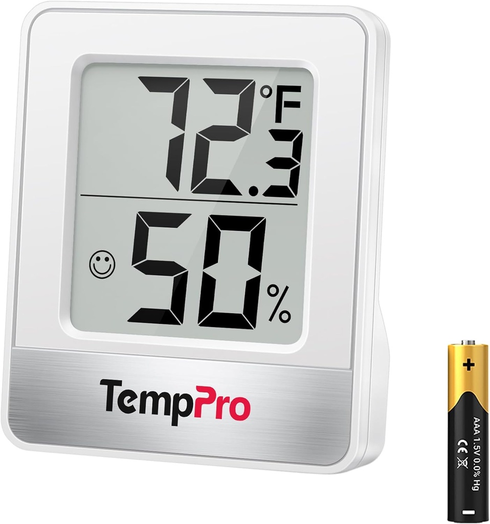 TempPro TP49 Digital Hygrometer Indoor Thermometer Humidity Meter Room Thermometer with Temperature and Humidity Monitor Mini Hygrometer Outdoor Thermometer (Previously ThermoPro) (One Size)